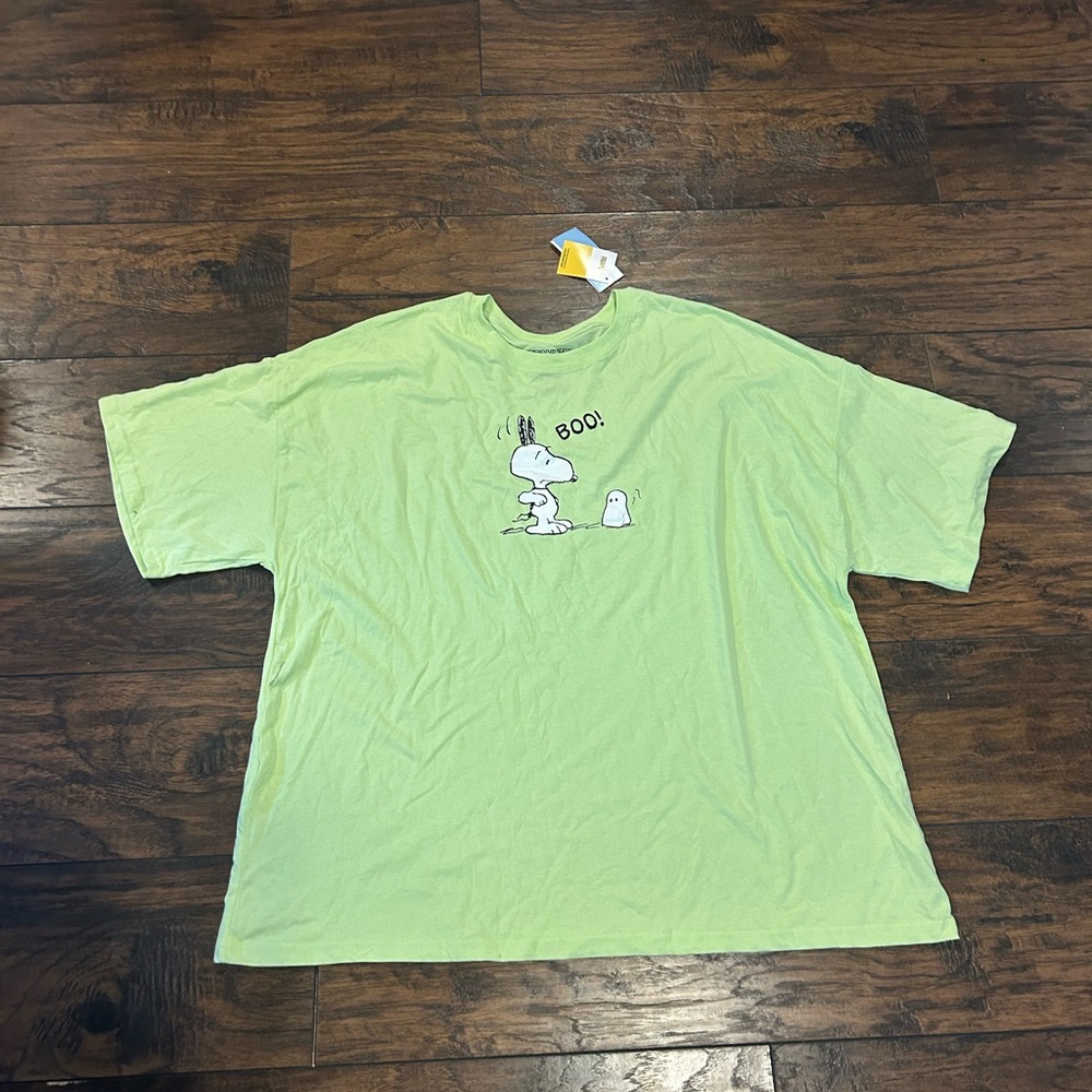 Peanuts Light Green Cartoon T-Shirt
